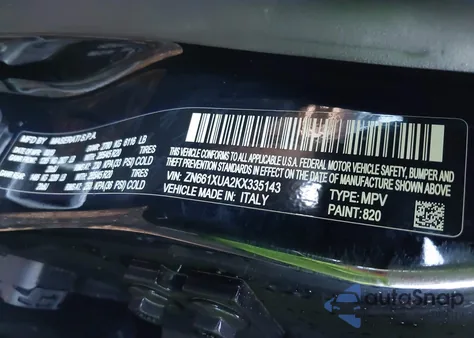 2019 Maserati Levante from USA, damaged, VIN ZN661XUA2KX335143